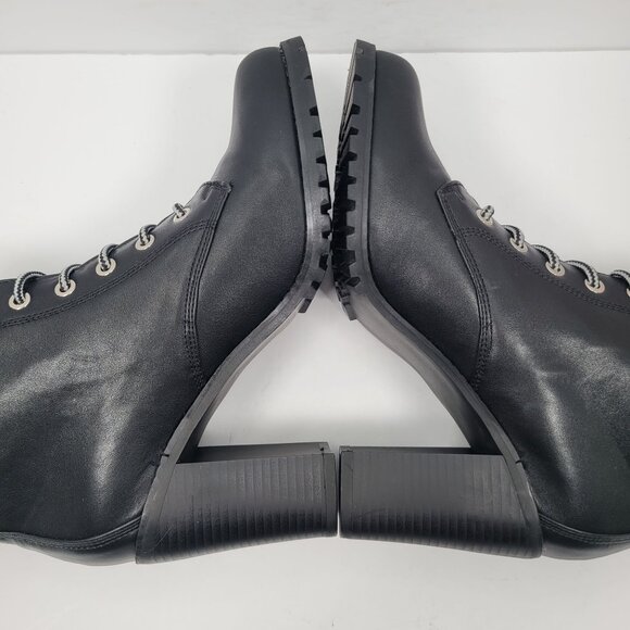 Bebe Kimmberly Women's Black Ankle High Laced Chunky Heels Boots US Size 11 NWOT - Picture 6 of 12
